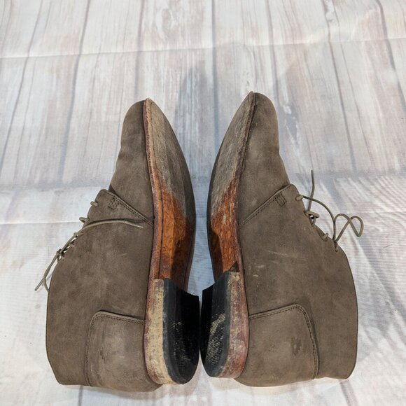 Nisolo Men's Khaki Green Suede Lace Up Everyday Chukka Boot Size 9.5 - Picture 5 of 9